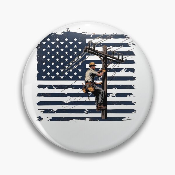 Item preview, Lineman Electrical Wiremen Energy 4th Of July Vntage US Flag designed and sold by Miumed.