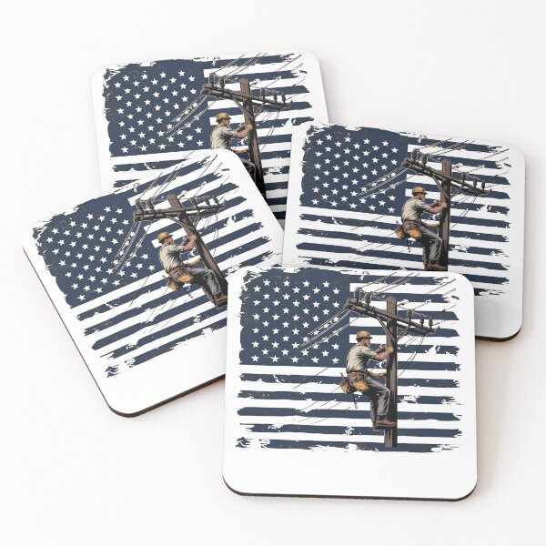 Item preview, Lineman Electrical Wiremen Energy 4th Of July Vntage US Flag designed and sold by Miumed.