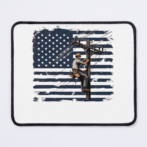 Item preview, Lineman Electrical Wiremen Energy 4th Of July Vntage US Flag designed and sold by Miumed.