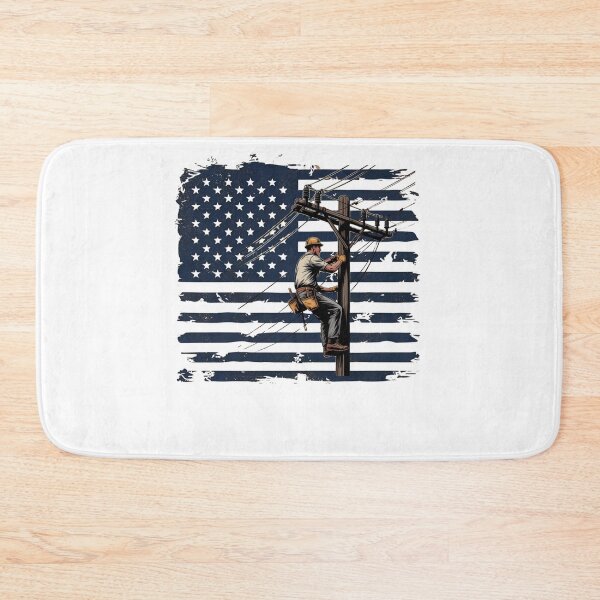 Item preview, Lineman Electrical Wiremen Energy 4th Of July Vntage US Flag designed and sold by Miumed.