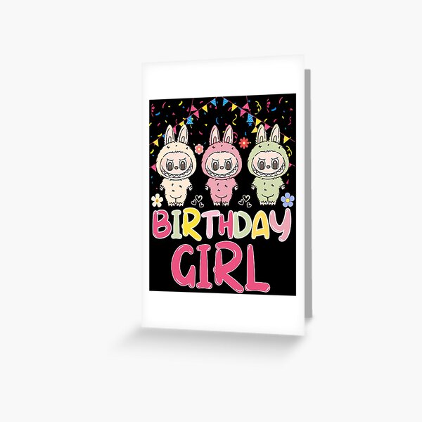 Item preview, Happy birthday girls kids teens labubu bday designed and sold by ABMO-store.