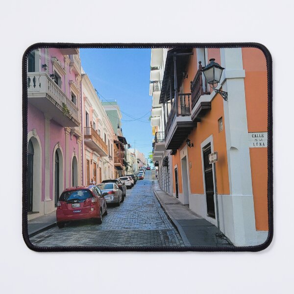 Item preview, Pastel Cobblestone Street – Calle de Luna, Old San Juan, Puerto Rico Photography designed and sold by thistledewcraft.