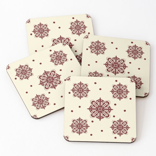 Item preview, Abstract geometric print in maroon color on light background designed and sold by Martapp.
