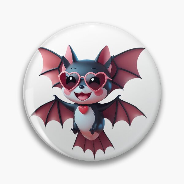 Item preview, Cute vampire bat with tiny fangs wearing heart-shaped sunglasses designed and sold by EnigmaVoid.