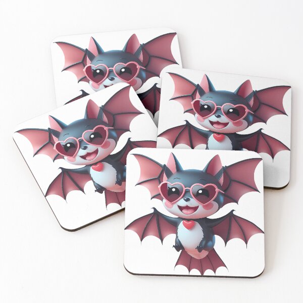 Item preview, Cute vampire bat with tiny fangs wearing heart-shaped sunglasses designed and sold by EnigmaVoid.