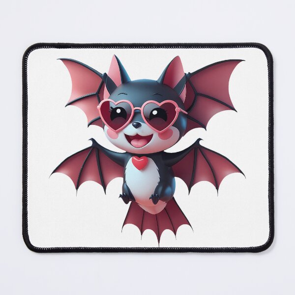 Item preview, Cute vampire bat with tiny fangs wearing heart-shaped sunglasses designed and sold by EnigmaVoid.
