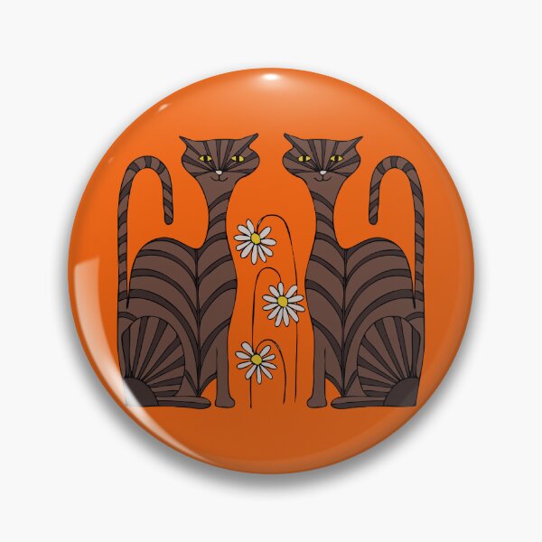 Item preview, Retro Tabby Cats in Orange designed and sold by lottibrown.