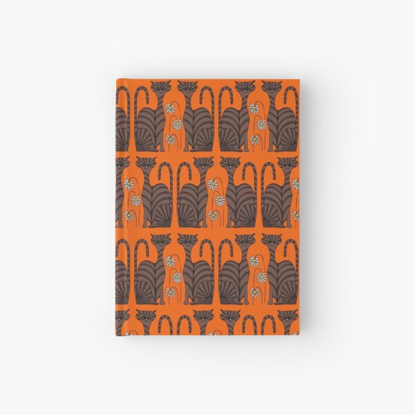 Retro Tabby Cats in Orange Hardcover Journal