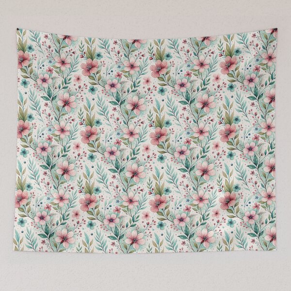 Item preview, Delicate flower pattern, romantic textile print design, watercolor flowers for clothing decoration, vintage floral design, shabby chic flower pattern, pastel flowers for home accessories designed and sold by Connys Colorful World.