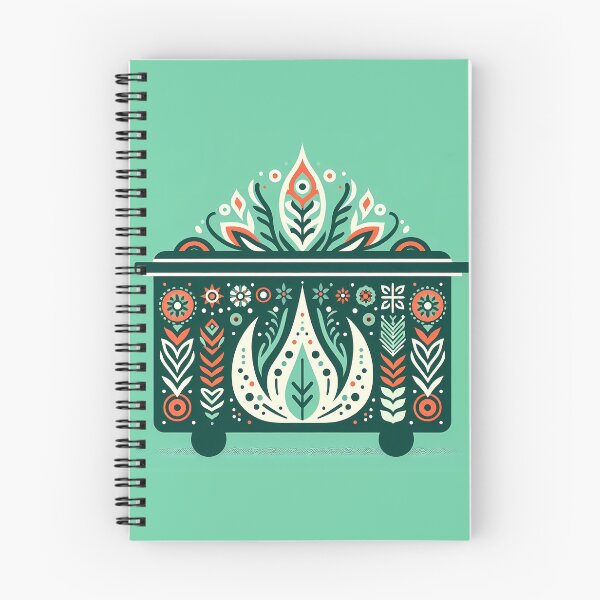 Item preview, Scandinavian Folk Art Elegant Motif Green Dumpster Fire by heidiannemorris © designed and sold by FOLK ART FUSION by heidiannemorris.