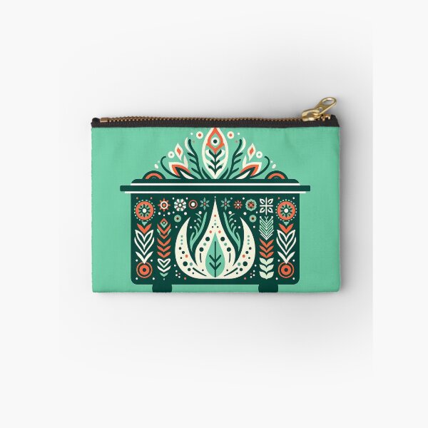 Item preview, Scandinavian Folk Art Elegant Motif Green Dumpster Fire by heidiannemorris © designed and sold by FOLK ART FUSION by heidiannemorris.