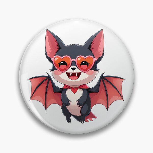 Item preview, Cute vampire bat with tiny fangs wearing heart-shaped sunglasses designed and sold by EnigmaVoid.