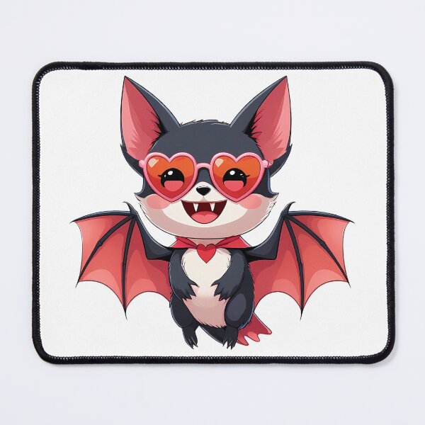 Item preview, Cute vampire bat with tiny fangs wearing heart-shaped sunglasses designed and sold by EnigmaVoid.