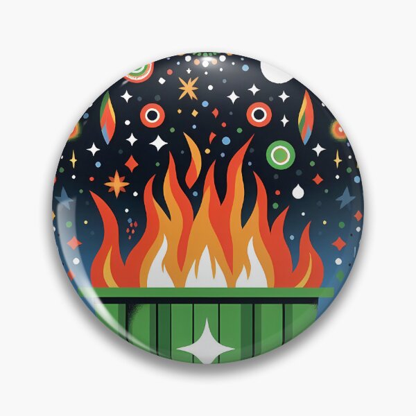 Item preview, Scandinavian Folk Art Celestial Starry Night Dumpster Fire by heidiannemorris © designed and sold by FOLK ART FUSION by heidiannemorris.