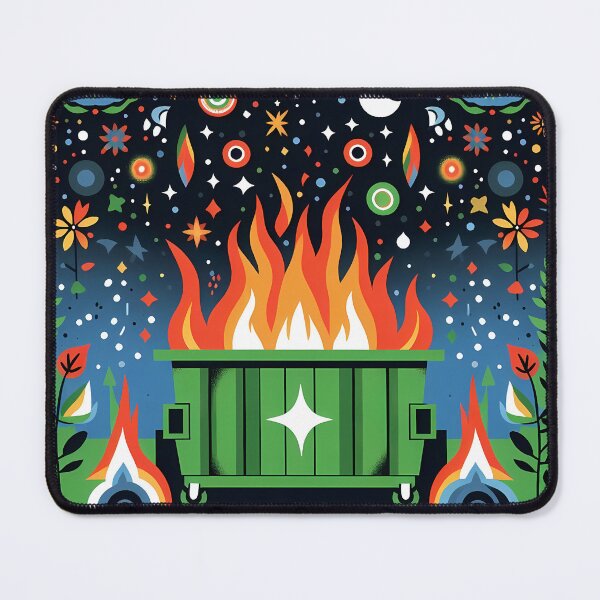 Item preview, Scandinavian Folk Art Celestial Starry Night Dumpster Fire by heidiannemorris © designed and sold by FOLK ART FUSION by heidiannemorris.