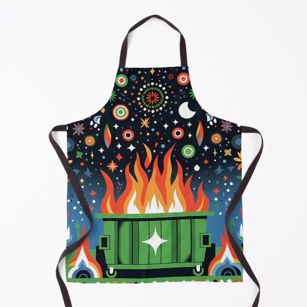 Item preview, Scandinavian Folk Art Celestial Starry Night Dumpster Fire by heidiannemorris © designed and sold by FOLK ART FUSION by heidiannemorris.