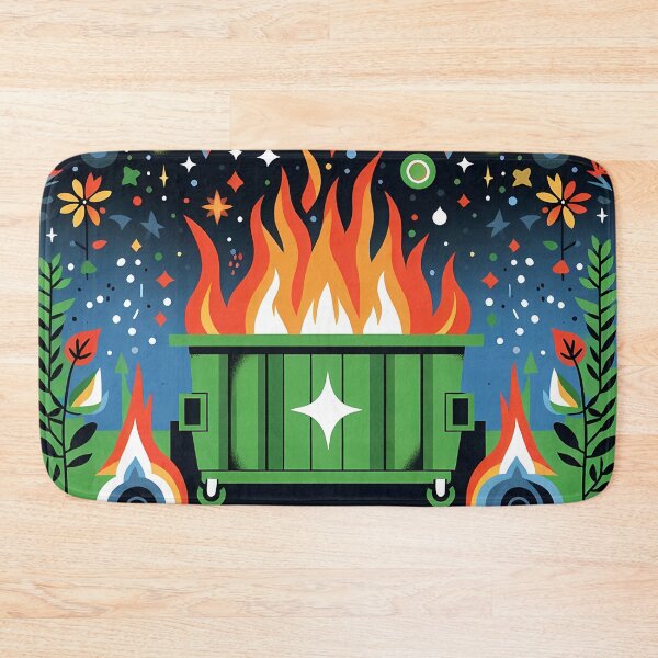 Item preview, Scandinavian Folk Art Celestial Starry Night Dumpster Fire by heidiannemorris © designed and sold by FOLK ART FUSION by heidiannemorris.