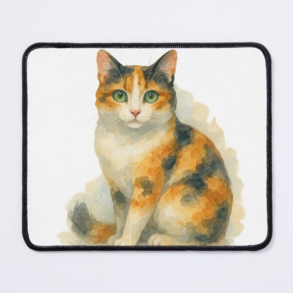 Item preview, A watercolor illustration of a Calico cat designed and sold by GentleMuse.