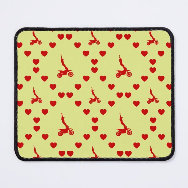 Item preview, Dirt Bike Stunt Nahtloses Herzmuster|Vélo de terre cascadeur Motif cœur sans couture|Dirt Bike Stunt Seamless Heart Pattern|Modello di cuore senza cuciture con acrobazia in bicicletta da cross designed and sold by TheIconSmith.