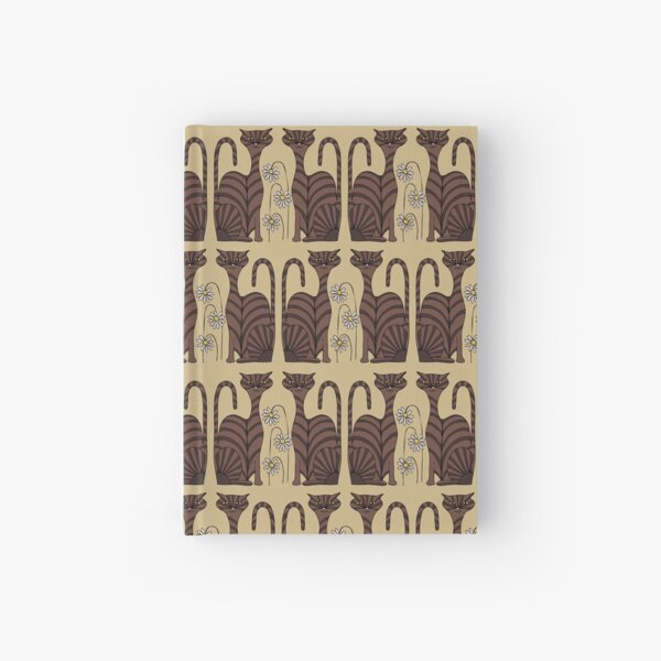 Retro Tabby Cats in Sand Hardcover Journal