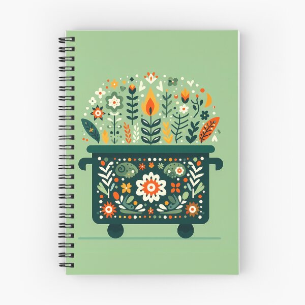 Item preview, Scandinavian Folk Art Blossoming Garden Dumpster Fire by heidiannemorris © designed and sold by FOLK ART FUSION by heidiannemorris.