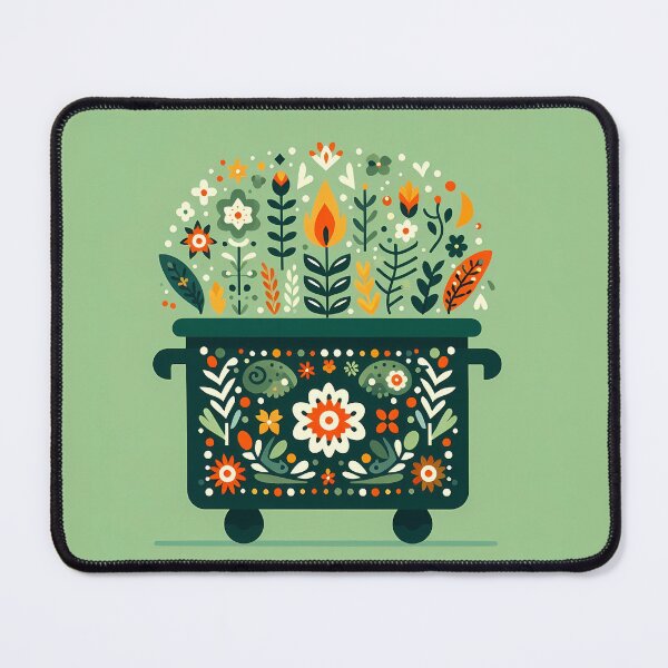Item preview, Scandinavian Folk Art Blossoming Garden Dumpster Fire by heidiannemorris © designed and sold by FOLK ART FUSION by heidiannemorris.