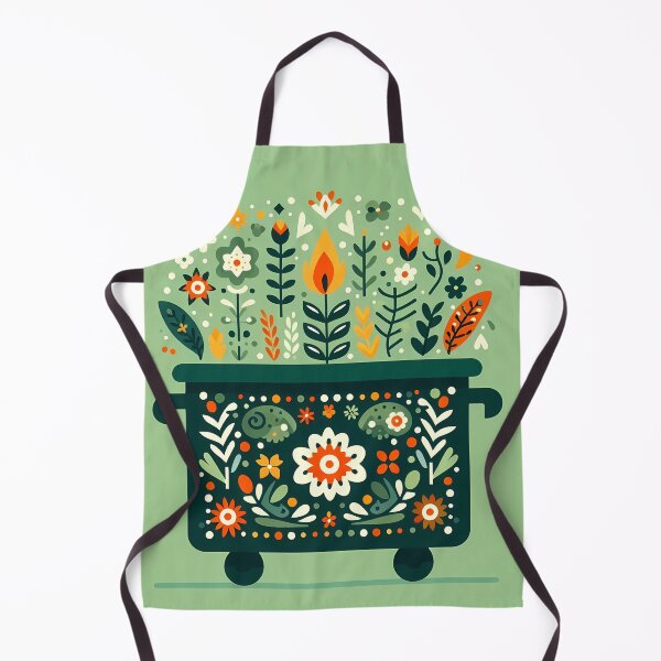 Item preview, Scandinavian Folk Art Blossoming Garden Dumpster Fire by heidiannemorris © designed and sold by FOLK ART FUSION by heidiannemorris.