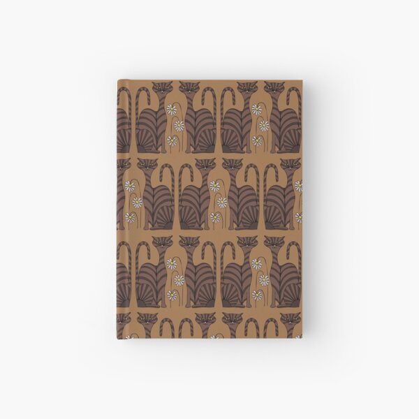Retro Tabby Cats in Tan Hardcover Journal