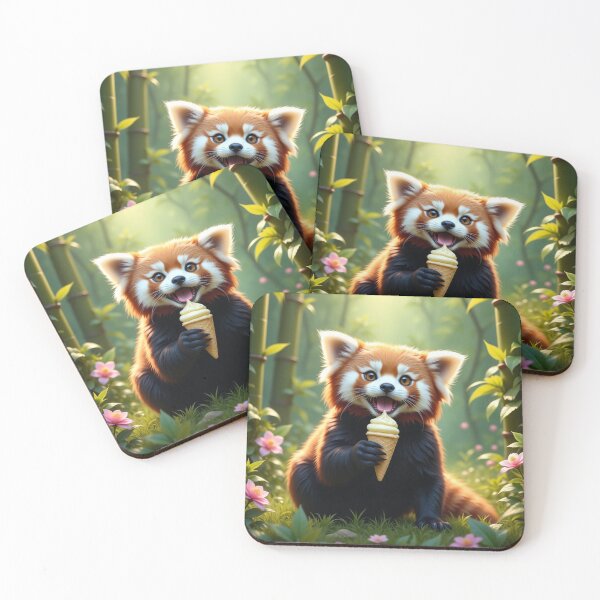 Item preview, Red Panda Enjoying an Ice Cream designed and sold by Ambient Flow.