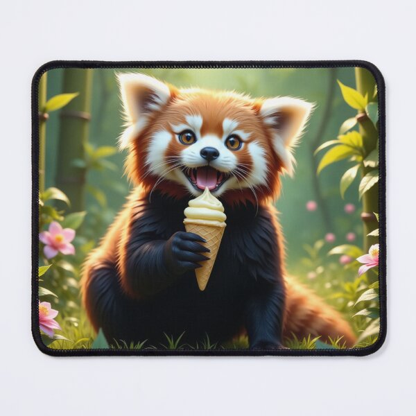 Item preview, Red Panda Enjoying an Ice Cream designed and sold by Ambient Flow.