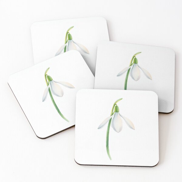 Item preview, A delicate watercolor painting of snowdrop designed and sold by GentleMuse.
