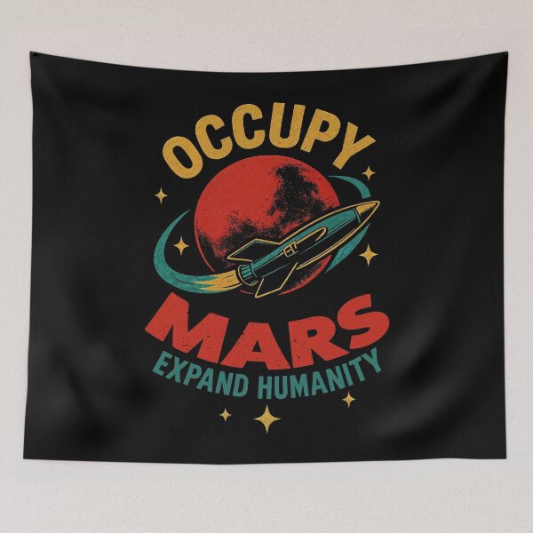 Item preview, Occupy Mars – Retro Space Rocket Design to Expand Humanity designed and sold by Victor Shadehorn.