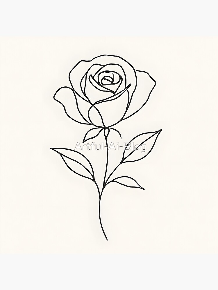  Elegant Rose Line Art Poster