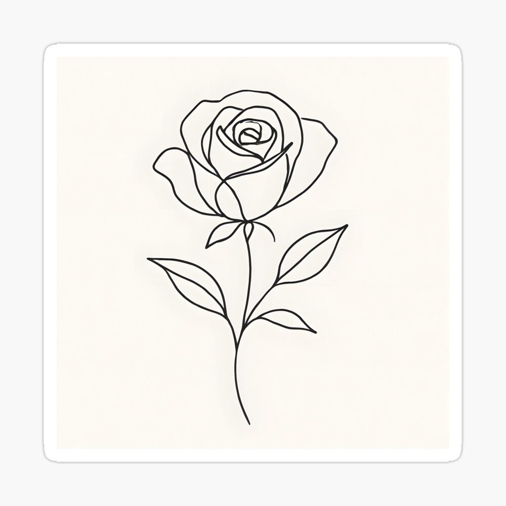  Elegant Rose Line Art Poster
