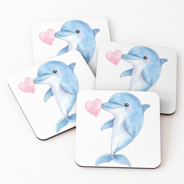 Item preview, Cute Dolphin with Heart designed and sold by pipopoupin.
