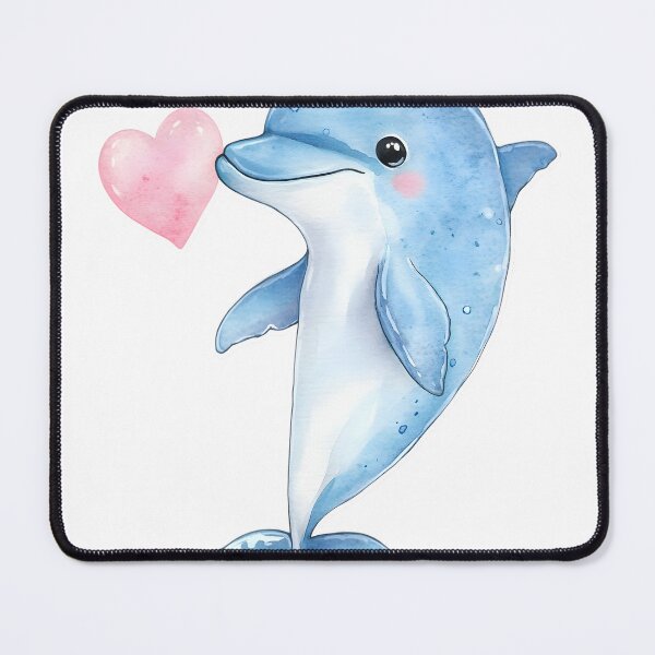 Item preview, Cute Dolphin with Heart designed and sold by pipopoupin.