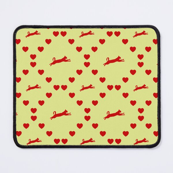 Item preview, Springende Katze Nahtloses Herzmuster|Chat bondissant Motif Coeur sans couture|Leaping Cat Seamless Heart Pattern|Gatto che salta Modello di cuore senza cuciture designed and sold by TheIconSmith.