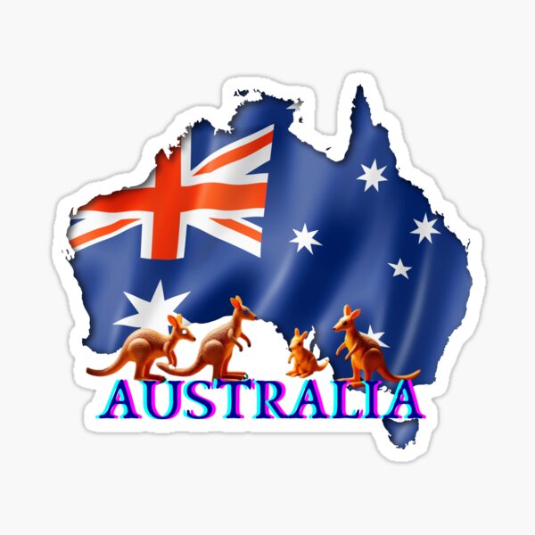 Item preview, Australia, kangaroos, map, wild, sunny, freedom designed and sold by barmaz.