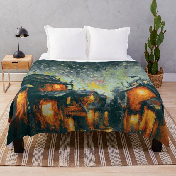 Item preview, The aurora and Starry Night of japanese town view in grey designed and sold by MerryCrown.