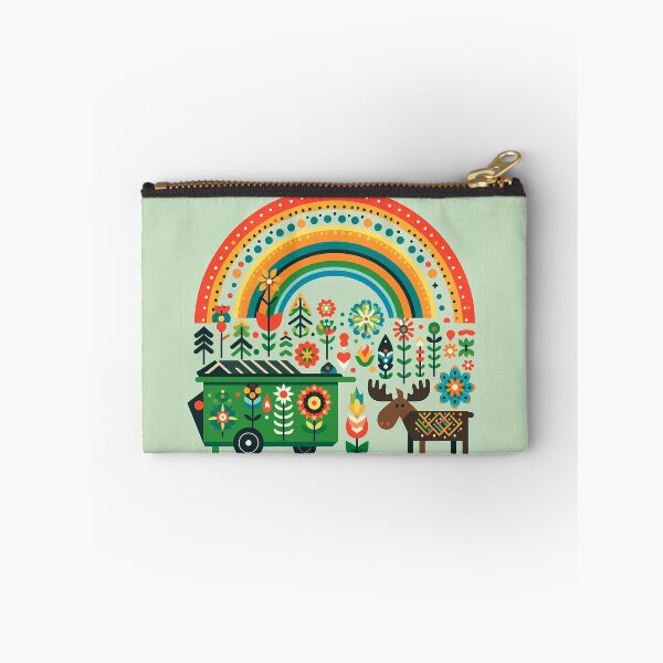 Artikelvorschau, Skandinavische Volkskunst Regenbogen Elch Müllcontainer Feuer von heidiannemorris © entworfen und verkauft von FOLK ART FUSION.
