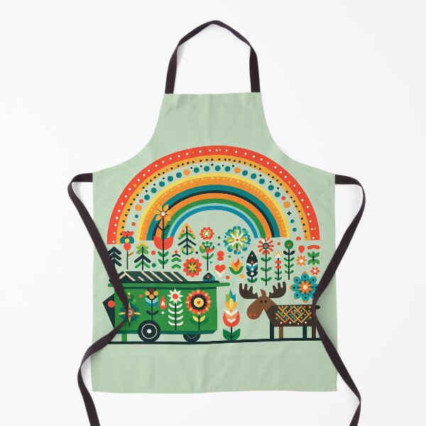 Item preview, Scandinavian Folk Art Rainbow Moose Dumpster Fire by heidiannemorris © designed and sold by FOLK ART FUSION by heidiannemorris.