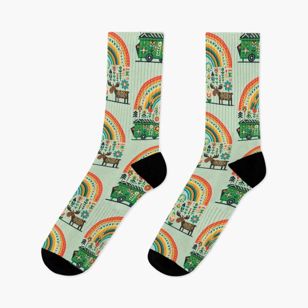 Item preview, Scandinavian Folk Art Rainbow Moose Dumpster Fire by heidiannemorris © designed and sold by FOLK ART FUSION by heidiannemorris.