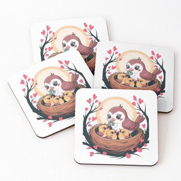 Item preview, Mother Bird Feeding Hungry Chicks in Nest designed and sold by Taans-Creation.