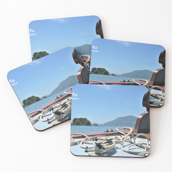 Item preview, Corfu island, Crete, Small boat in the sea designed and sold by studio838.