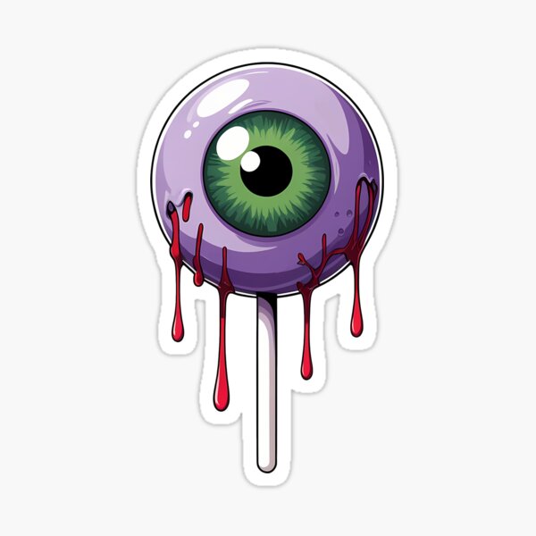 Item preview, Cartoon eyeball on a stick like lollipop spooky-cute style designed and sold by EnigmaVoid.