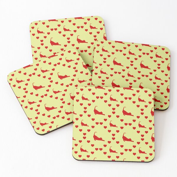 Item preview, Streckende Katze Nahtloses Herzmuster|Chat qui s'étire Motif de coeur sans couture|Stretching Cat Seamless Heart Pattern|Gatto che si stiracchia Modello di cuore senza cuciture designed and sold by TheIconSmith.
