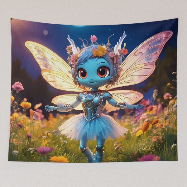 Item preview, Pixie Ballerina Robot Dancing In The Wildflowers designed and sold by Lee Hiller Designs.