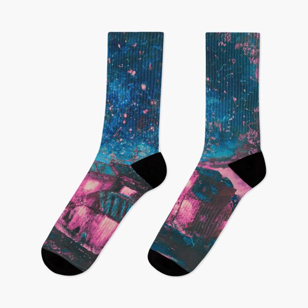 Item preview, A peaceful Starry Night of japanese town view in pink designed and sold by MerryCrown.