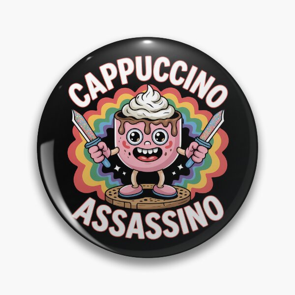 Item preview, Cappuccino Assassino - A perfect gift for anyone who loves coffee, chaotic memes, and absurd Italian humor wrapped in a killer-cute design. designed and sold by ZyziowskyArt.