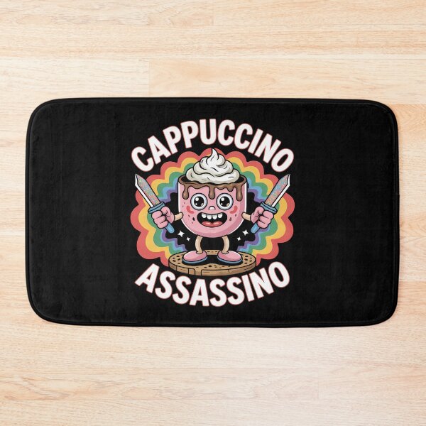 Item preview, Cappuccino Assassino - A perfect gift for anyone who loves coffee, chaotic memes, and absurd Italian humor wrapped in a killer-cute design. designed and sold by ZyziowskyArt.